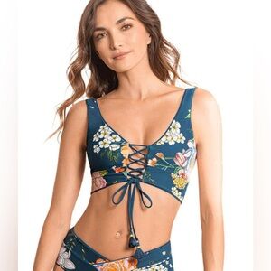 Maaji Bluejay Paradise Long Line Triangle Top - Sz Small